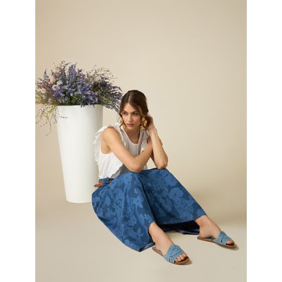 Jupe mi-longue effet denim fantaisie OLTRE