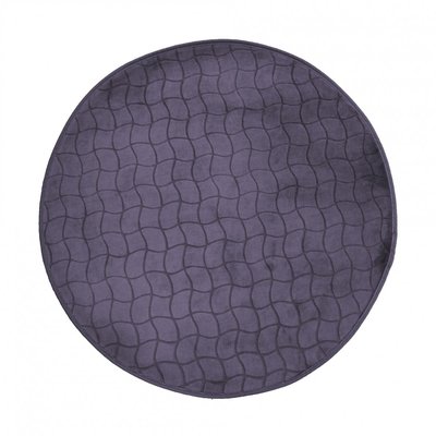 Tapis rond velours tomette anthracite 90 cm DOUCEUR D'INTÉRIEUR