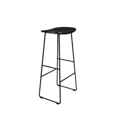 Tabouret de bar en teck recyclé et métal H76cm - Tangle DRAWER