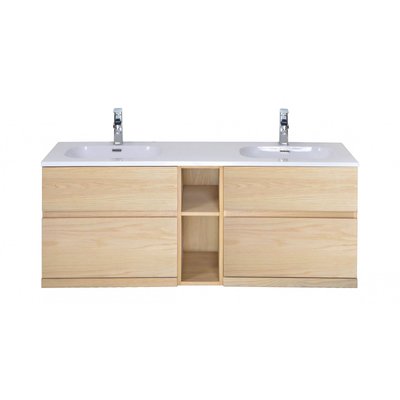 Meuble double vasque suspendu chêne ENIO MOB IN
