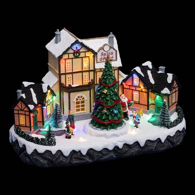 Village de Noël salon de thé animé 18 LED + transfo FEERIC LIGHTS & CHRISTMAS