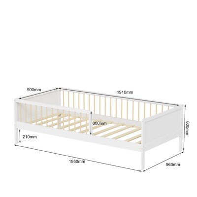 Lit avec barrière PEPITO (matelas non inclus) MINEA