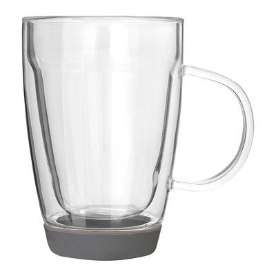 Silicone Base Double Wall Glass Mug, 350ml SO'HOME