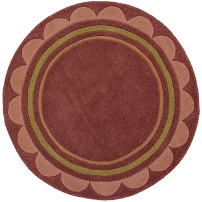 Tapis en laine rond à bordure festonné LOIS SCALLOP FLAIR RUGS