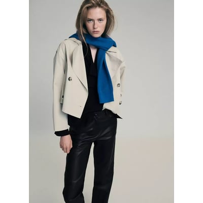 Pantalon droit en cuir MANGO