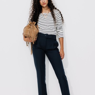 Pantalon carotte bleu marine new arrivals