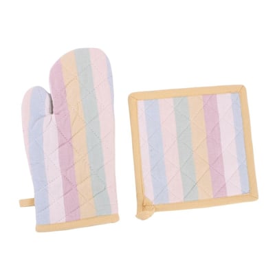 Set gant + manique rayé ORNAMI