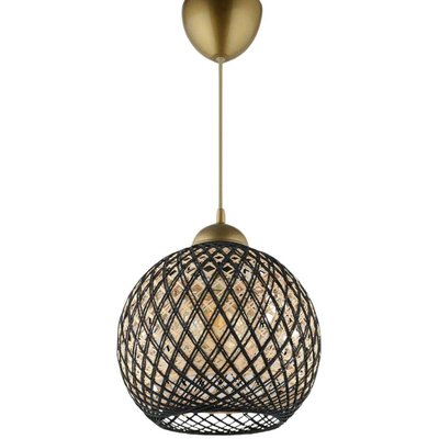 Suspension lumineuse effet rotin tressé Bulle HANAH HOME