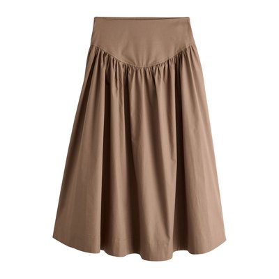 Jupe midi en popeline à taille tombante NEXT