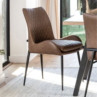 Chaise de table en tissu gris style contemporain VITTORIA (lot de 2) PIER IMPORT
