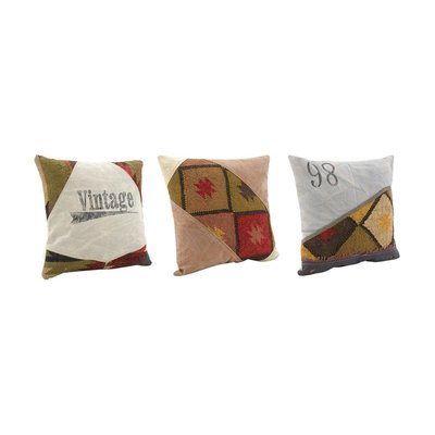 Coussin en coton kilim et en cuir (Lot de 3) AUBRY GASPARD