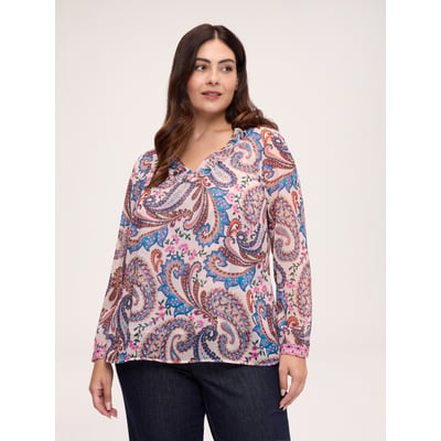 Blouse avec imprimé et volant FIORELLA RUBINO