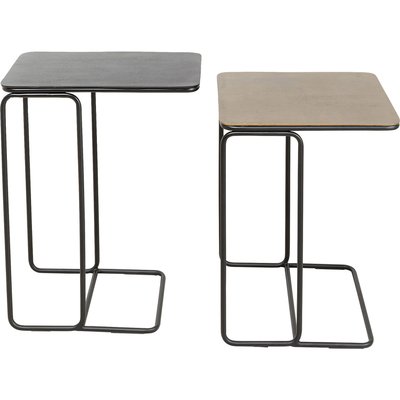 Lot de 2 tables d'appoint en acier et aluminium, DIEGO KARE DESIGN