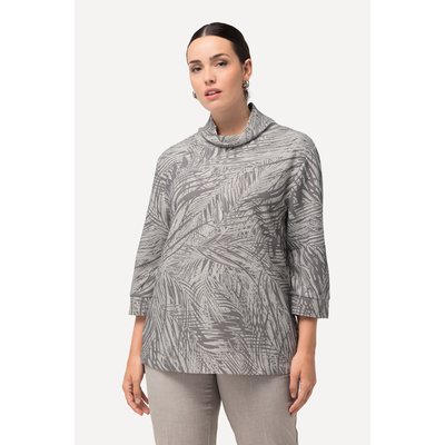 Sweat-shirt imprimé plumes. Coupe Boxy Fit. ULLA POPKEN