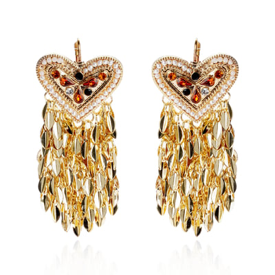 Boucles d'oreilles cœur avec chaînes TAZINA HIPANEMA