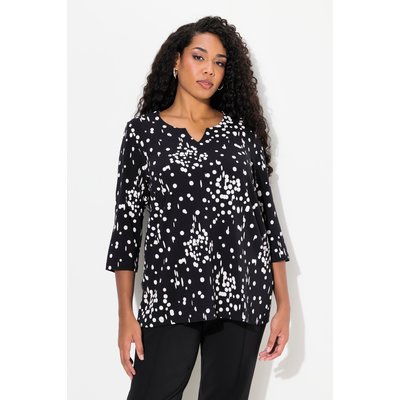 T-shirt à col tunisien et manches 3/4, pois ULLA POPKEN