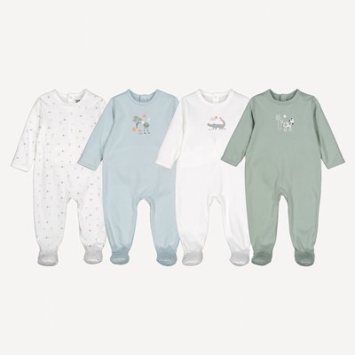 Lot de 4 pyjamas 1 pièce, imprimé animalier LA REDOUTE COLLECTIONS