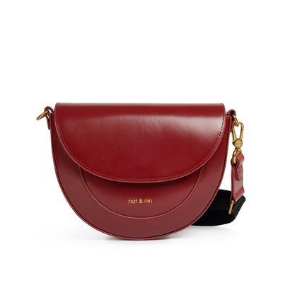 Sac à bandoulière en cuir lisse BORA NAT & NIN