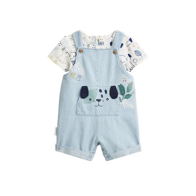 Ensemble salopette bébé en jean et t-shirt ELLIOT PETIT BEGUIN