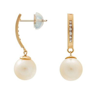 Boucles d'oreilles en or 375 et perle de culture CLEOR