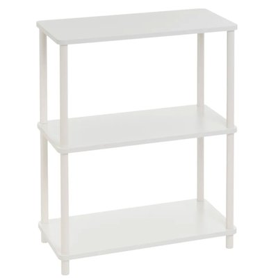 Étagère 3 plateaux en bois et métal blanc 60x30x76cm WADIGA