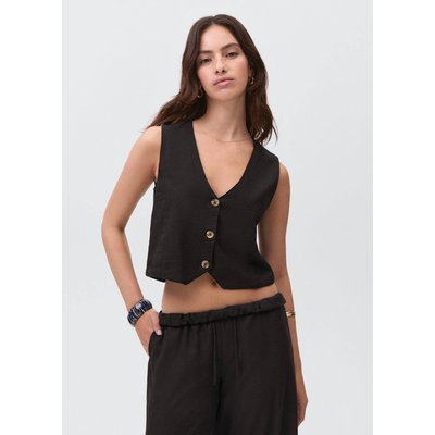 Gilet lin boutons MANGO TEEN