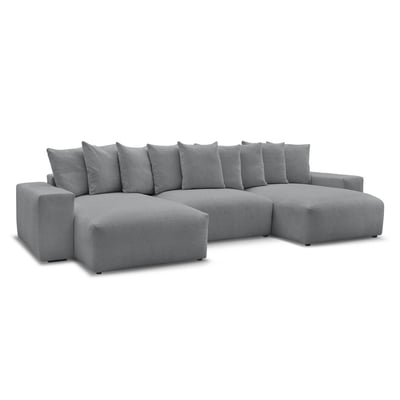 Canapé panoramique convertible 6 places en tissu chiné, VOLTAIRE BOBOCHIC