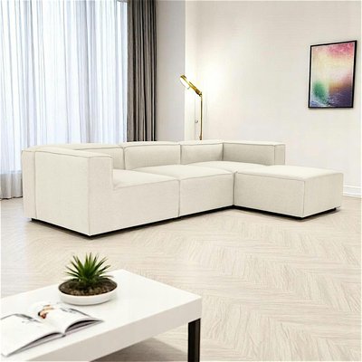 Canapé d'angle modulable écru - côté droit SPELLO PIER IMPORT