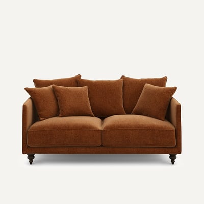 Sofá compacto em chenille de veludo, Lazare AM.PM