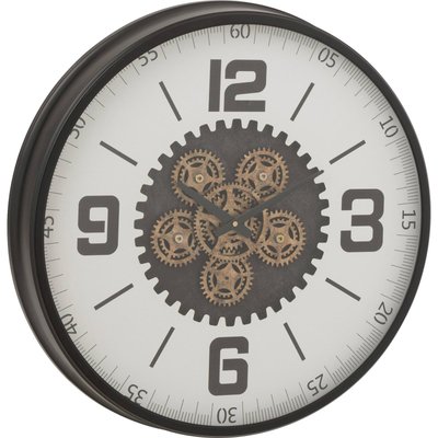 Horloge murale engrenage design bois  et RECOLLECTION