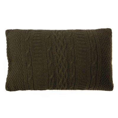 Housse de coussin verte en laine 50 x 30 cm Eden ZAGO
