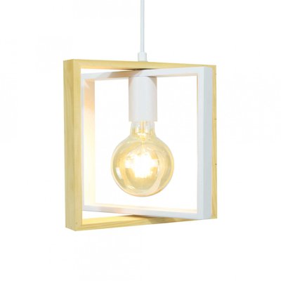 Suspension en bois d'hévéa et métal, WOOLI C-CREATION
