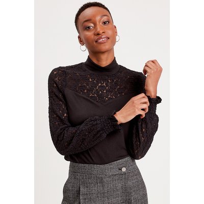 T shirt femme dentelle noir La Redoute