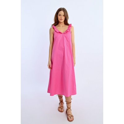 Robe longue, col à volants LILI SIDONIO
