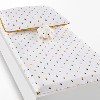 Drap housse gaze de coton bonnet 17 cm, Tulipe LA REDOUTE INTERIEURS