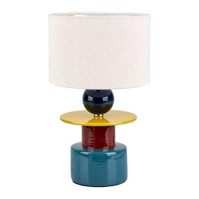 Lampe En Céramique Multicolore Avec Abat-jour DECORATIE