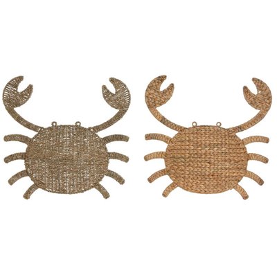 Set de 2 décorations murales en rotin crabes 49x5x56cm WADIGA