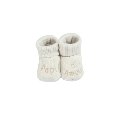 chaussons bébé avec broderie papi d'amour TROIS KILOS SEPT