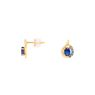 Boucles d'oreilles en or 375 jaune et saphir CLEOR