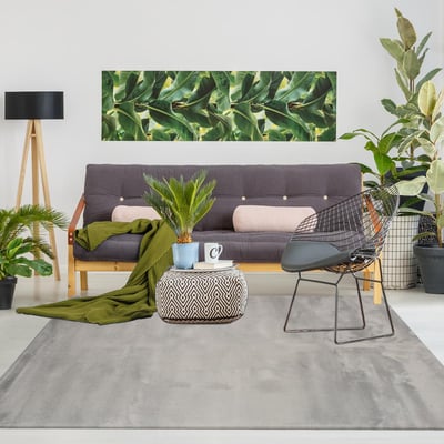 Tapis salon LYN10 LAVABLE, soft et soyeux, tapis uni à l'aspect Shaggy UN AMOUR DE TAPIS