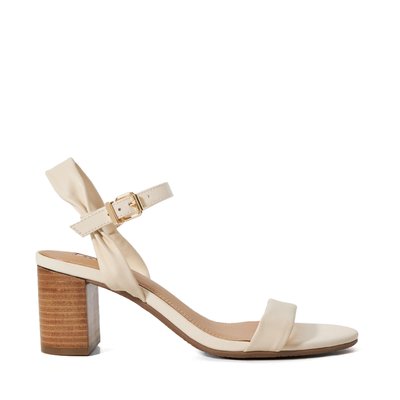 Chaussures à bout ouvert et talon carré coupe large - Wide Fit JALIZ DUNE LONDON