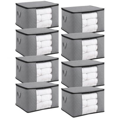 Lot de 8 sacs de rangement pliable pour vêtements, linge de maison avec poignées LINXOR