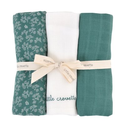 Lot de 3 langes coton bio MAHE LITTLE CREVETTE