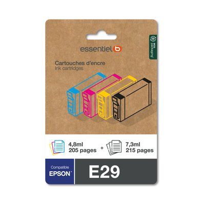 Cartouche d'encre E29 Noir + 3 couleurs ESSENTIEL B