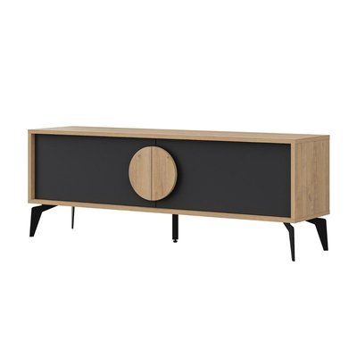 Meuble TV 2 portes avec pieds en métal L140 cm - VAE CALICOSY