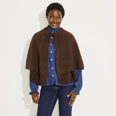 Cape courte en maille GRAIN DE MALICE