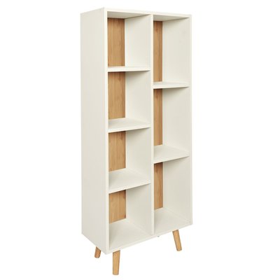 Bibliothèque Suzanne avec 7 niches de rangement en MDF et bois de Hêtre TOILINUX