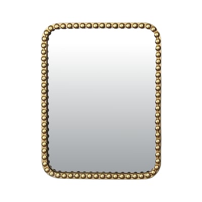 Miroir métal rectangulaire perles 35x45cm EMDE