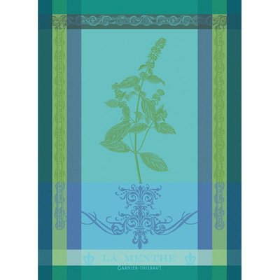 Torchon pur coton  bleu Brin de menthe GARNIER-THIEBAUT