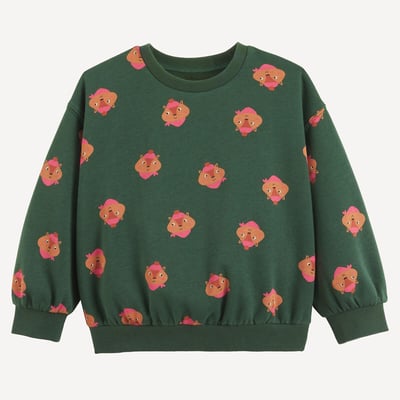 Sweat col rond, imprimé animalier, en molleton LA REDOUTE COLLECTIONS